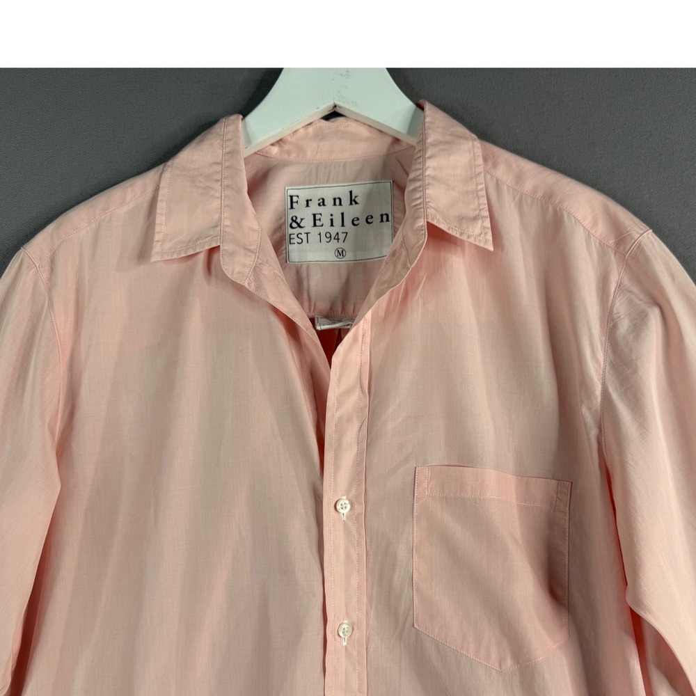 Frank & Eileen Joedy Button Down Women M Pink Cotton Long Sleeve Preppy Classic